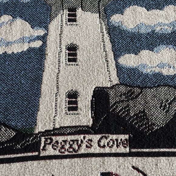 Vintage Goodwin Weavers Lighthouse Themed Fringed Throw - Picture 3 of 15